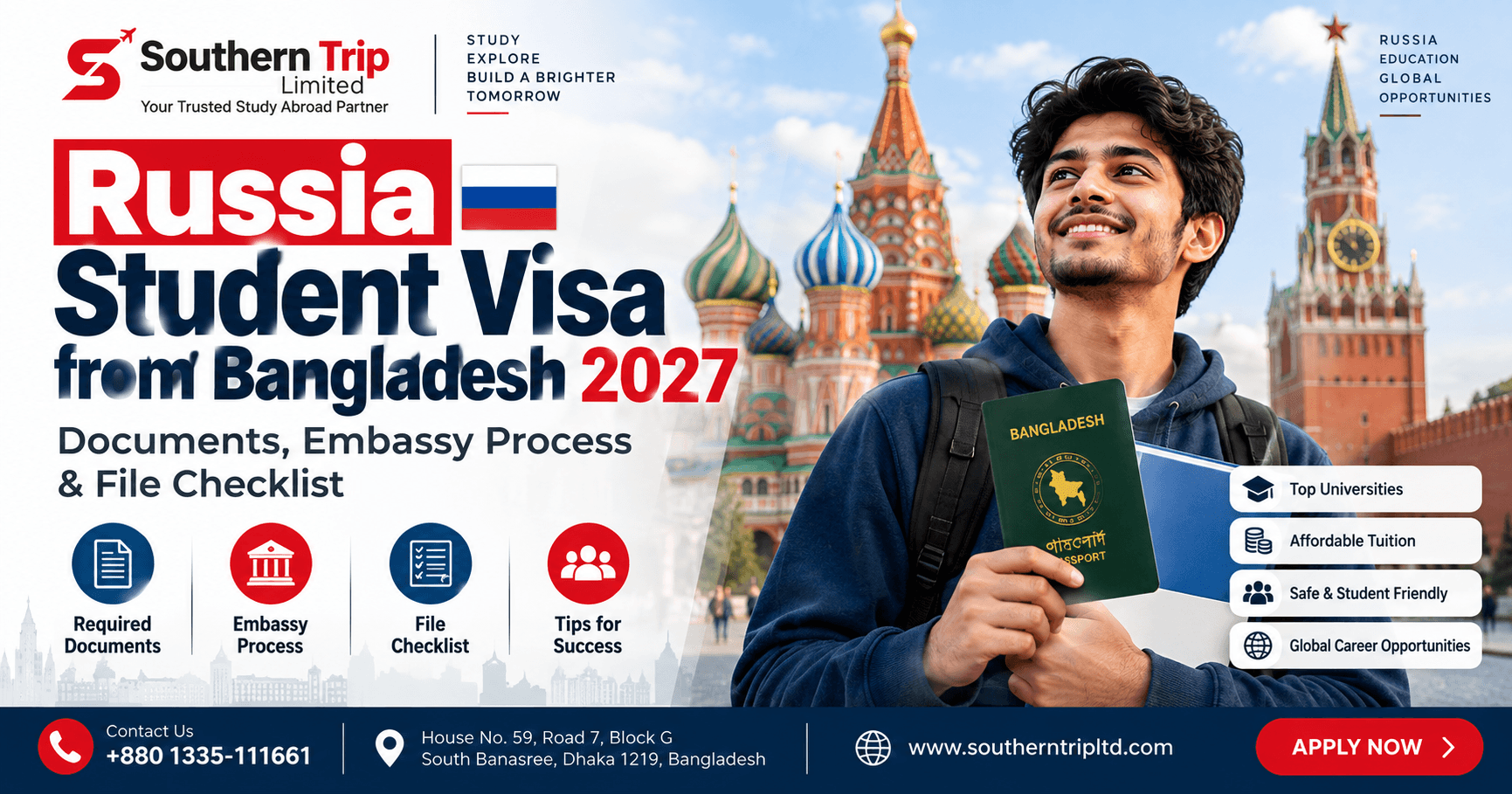 Russia Student Visa from Bangladesh 2027: Documents, Embassy Process & File Checklist